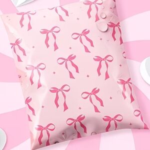 10~Pink Bow Poly Mailers